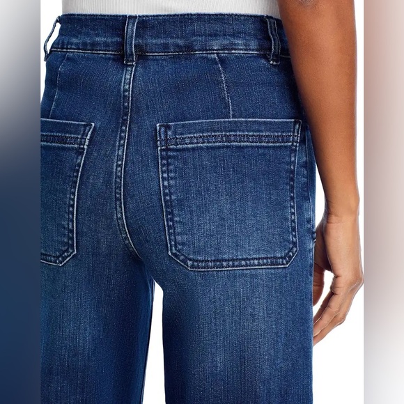 Frame NWOT Le Slim Palazzo Patch Jeans, thunderstorm, zip, stretch, 25 - Picture 5 of 13